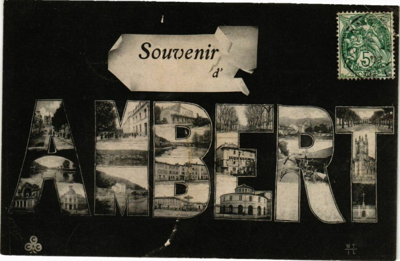 Carte postale ancienne Souvenir d'Ambert à Ambert