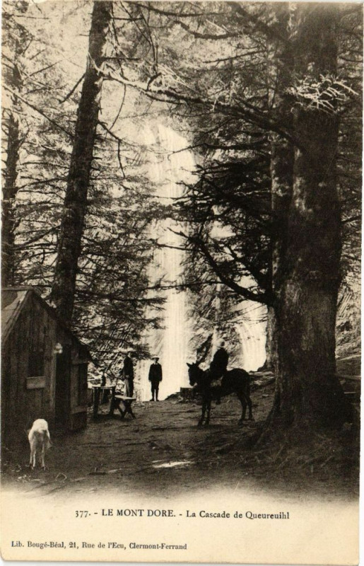 Carte postale ancienne Le Mont-Dore - La Cascade de Queureuihl à Mont-Dore