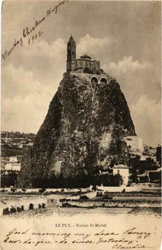 Carte postale ancienne Le Puy-en-Velay - Rocher Saint-Michel au Puy-en-Velay