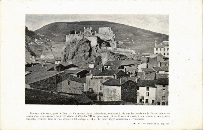 Carte postale ancienne Rocher d'Espaly - pres Le Puy-en-Velay au Puy-en-Velay