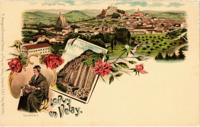 Carte postale ancienne Litho Le Puy en Velay - Souvenir au Puy-en-Velay