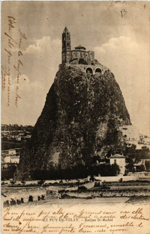 Carte postale ancienne Le Puy-en-Velay - Rocher St-Michel au Puy-en-Velay
