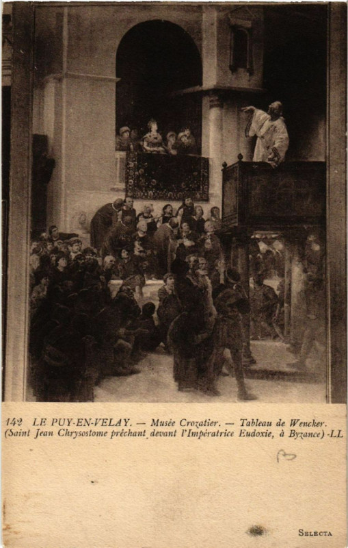 Carte postale ancienne Le Puy-en-Velay - Musee Croazier - Tableau de Wncker (Saint Jean au Puy-en-Velay