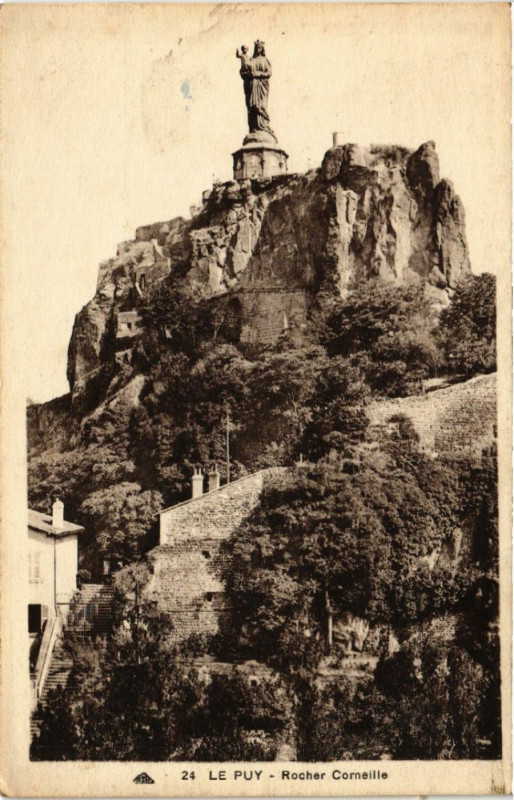 Carte postale ancienne Le Puy - Rocher Corneille
