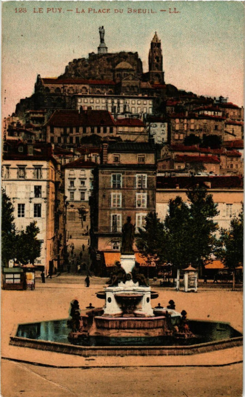 Carte postale ancienne Le Puy - La Place du Breuil