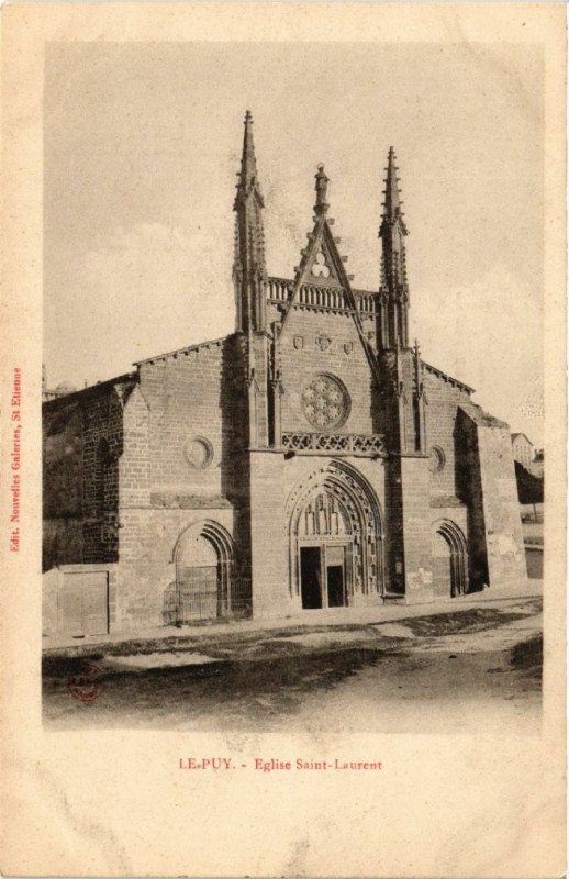 Carte postale ancienne Le Puy - Eglise Saint-Laurent