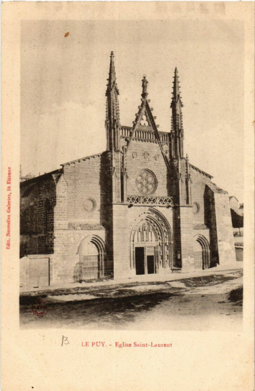 Carte postale ancienne Le Puy - Eglise Saint-Laurent