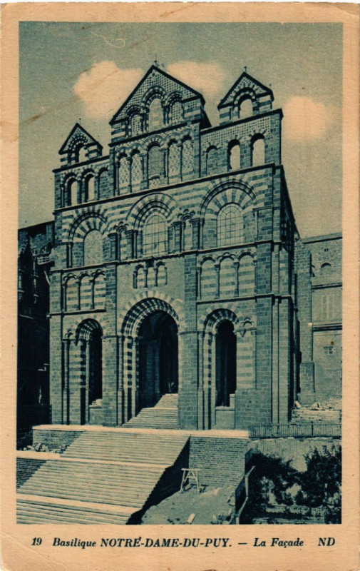 Carte postale ancienne Basilique Notre-Dame-du-Puy - La Facade