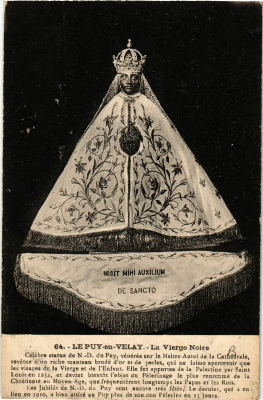 Carte postale ancienne Misit Mihi Auxilium de Sancto Le Puy-en-Velay - La Vierge Noire au Puy-en-Velay