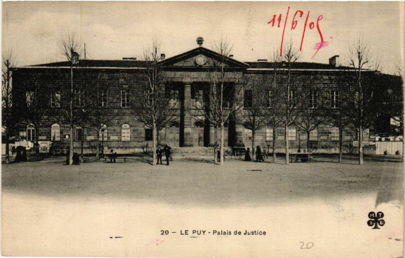Carte postale ancienne Le Puy - Palais de Justice