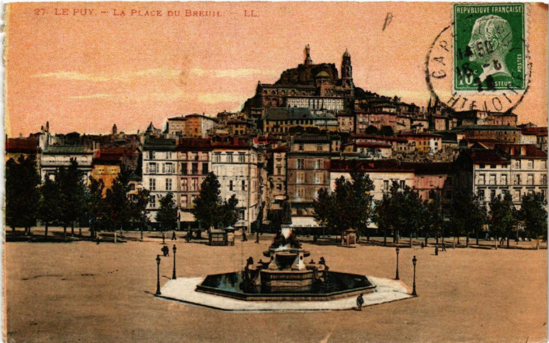 Carte postale ancienne Le Puy - La Place du Breuil