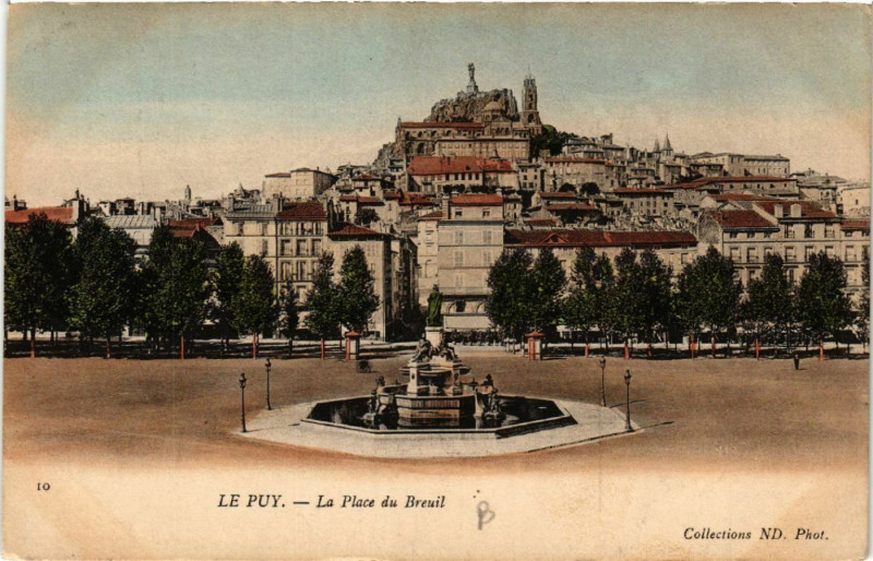 Carte postale ancienne Le Puy - La Place du Breuil