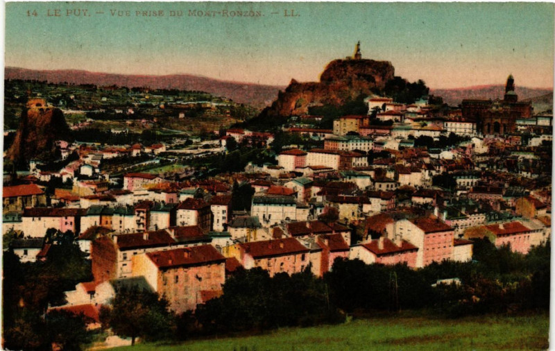 Carte postale ancienne Le Puy - Vue prise du Mont-Ronzee