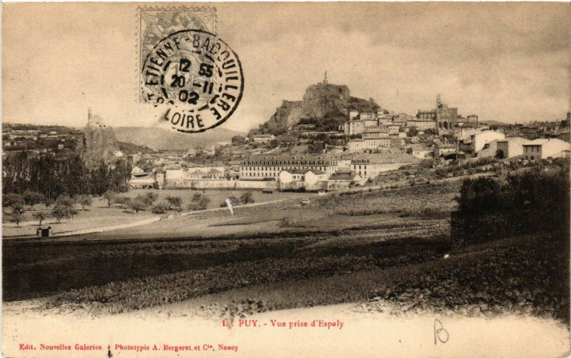 Carte postale ancienne Le Puy - Vue prise d'Espaly
