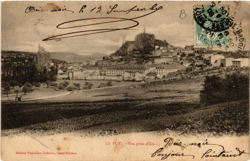 Carte postale ancienne Le Puy - Vue prise d'Espaly