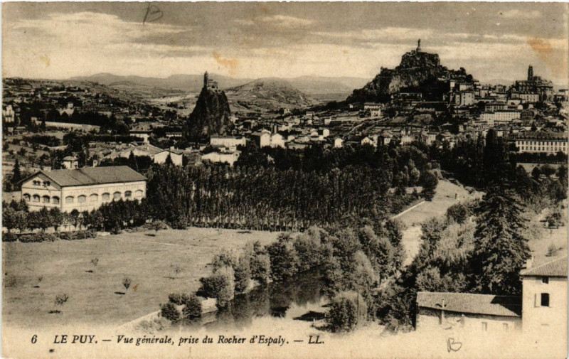 Carte postale ancienne Le Puy - Vue generale prise du Rocher d'Espaly
