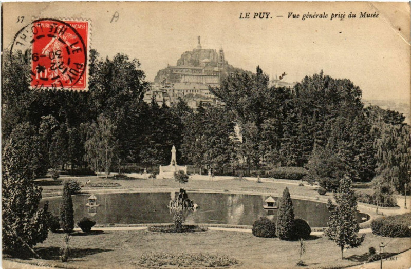 Carte postale ancienne Le Puy - Vue generale prise du Musee
