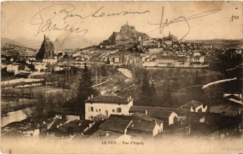 Carte postale ancienne Le Puy - Vue d'Espaly