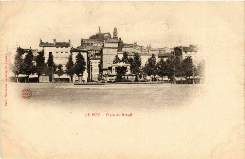 Carte postale ancienne Le Puy - Place du Breuil