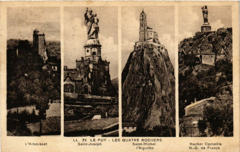 Carte postale ancienne Le Puy - Les Quatre Rochers