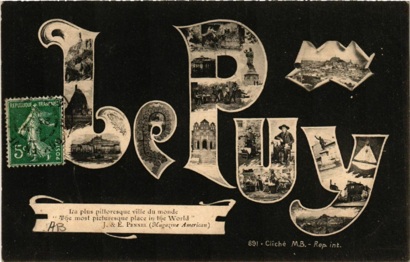 Carte postale ancienne Le Puy - La plus pittoresque ville du monde The most pictoresque