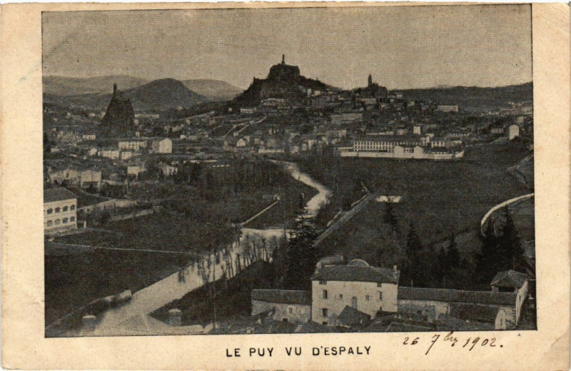 Carte postale ancienne Le Puy vu d'Espaly