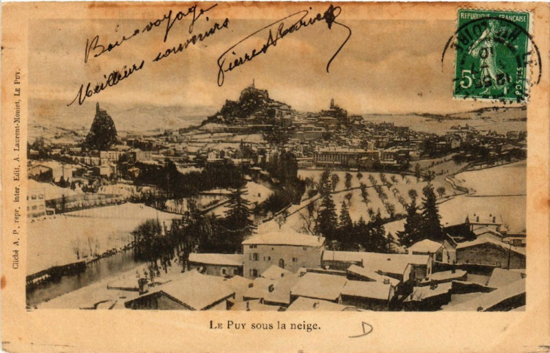 Carte postale ancienne Le Puy sous la neige