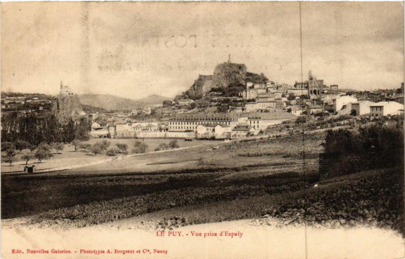 Carte postale ancienne Le Puy - Vue prise d'Espaly