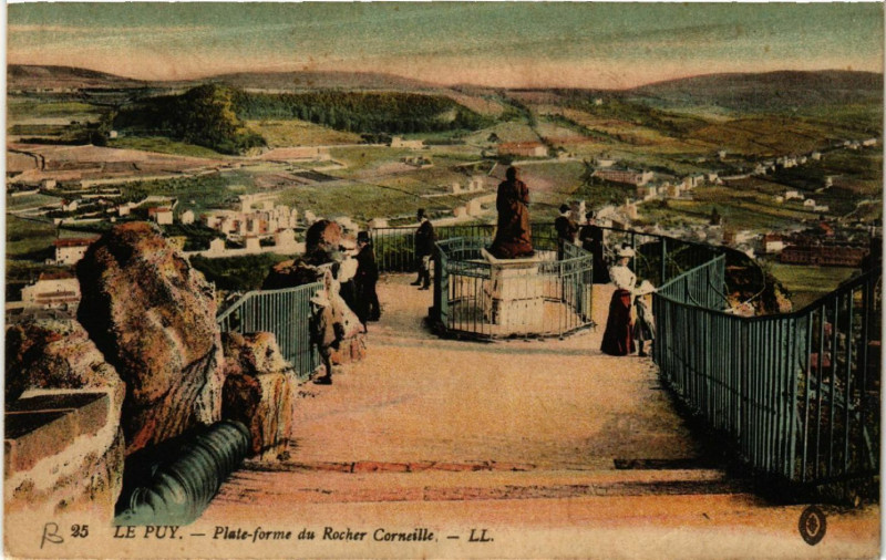 Carte postale ancienne Le Puy - Plate-forme du Rocher Corneille