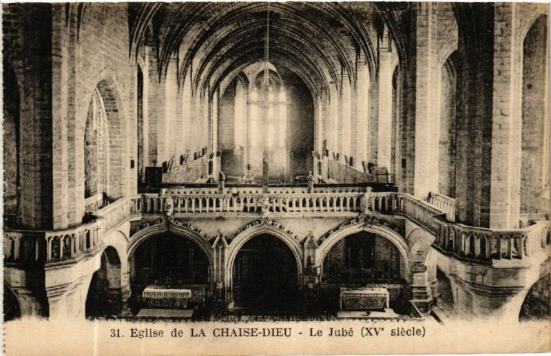 Carte postale ancienne Eglise de La Chaise-Dieu - Le Jube (Xv siecle) à La Chaise-Dieu