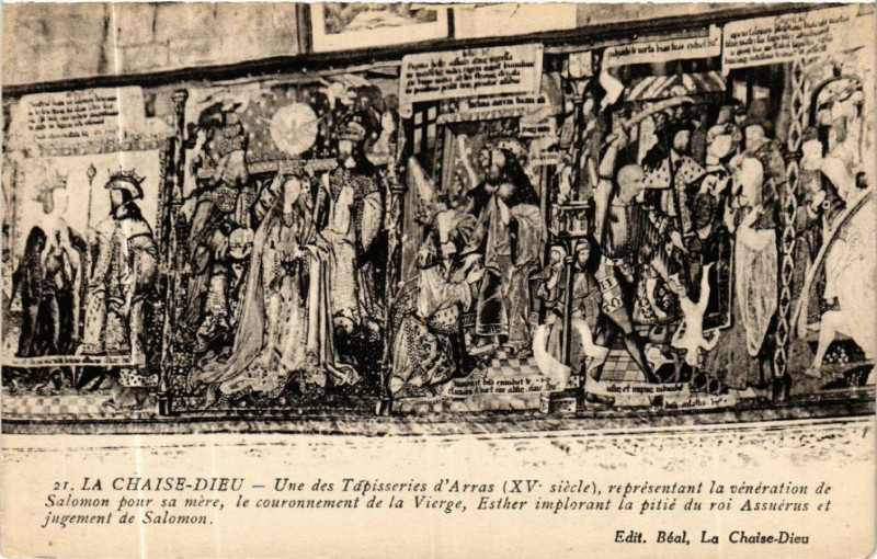 Carte postale ancienne La Chaise-Dieu - Une des Tpisseries d'Arras (Xv s.) representant à La Chaise-Dieu
