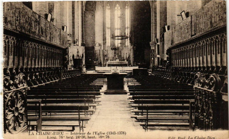 Carte postale ancienne La Chaise-Dieu - Interieur de l'Eglise (1343-1378) à La Chaise-Dieu