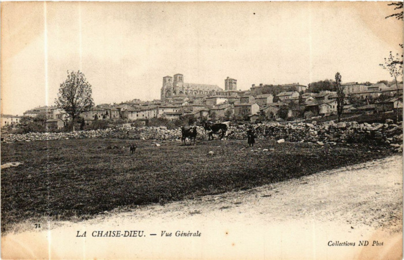Carte postale ancienne La Chaise-Dieu - Vue générale à La Chaise-Dieu