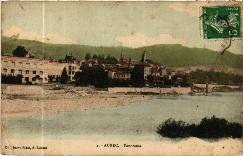 Carte postale ancienne Aurec - Panorama