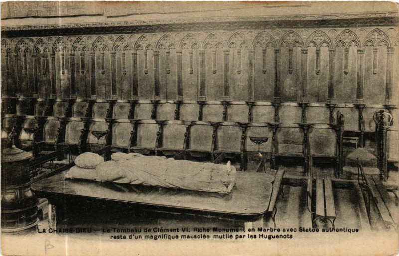 Carte postale ancienne La Chaise-Dieu - La Tmbeau de Clement Vi Riche Monument en Marbre à La Chaise-Dieu