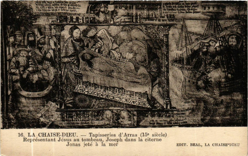 Carte postale ancienne La Chaise-Dieu Tapisseries d'Arras (15 s) Representant Jesus au à La Chaise-Dieu