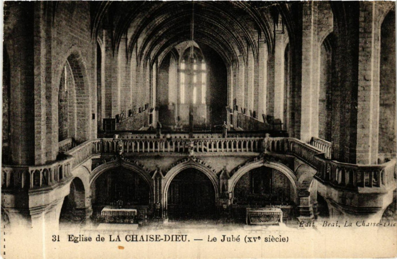 Carte postale ancienne Eglise de La Chaise-Dieu - Le Jube (Xv siecle) à La Chaise-Dieu