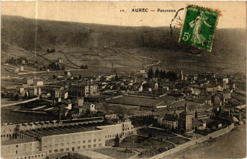 Carte postale ancienne Aurec - Panorama