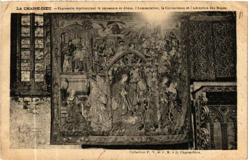 Carte postale ancienne La Chaise-Dieu - Tapisserie representant la naiseance de Jesus à La Chaise-Dieu