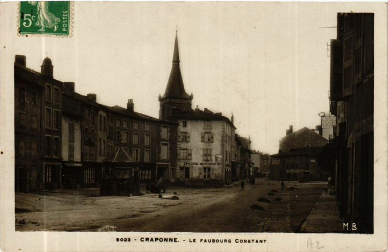 Carte postale ancienne Craponne - Le Faubourg Constant