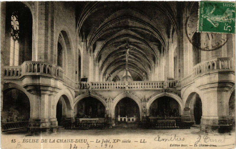 Carte postale ancienne Eglise de la Chaise-Dieu - Le Jube Xv siecle à La Chaise-Dieu