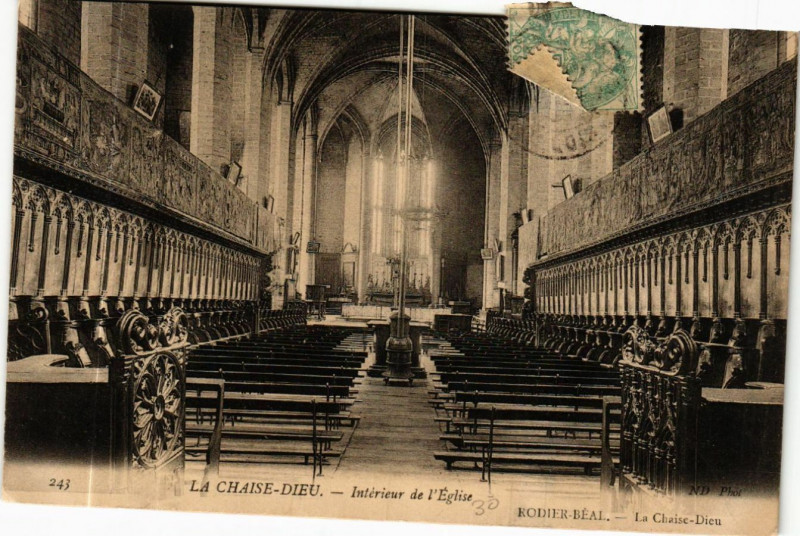 Carte postale ancienne La Chaise-Dieu - Interieur de l'Eglise à La Chaise-Dieu