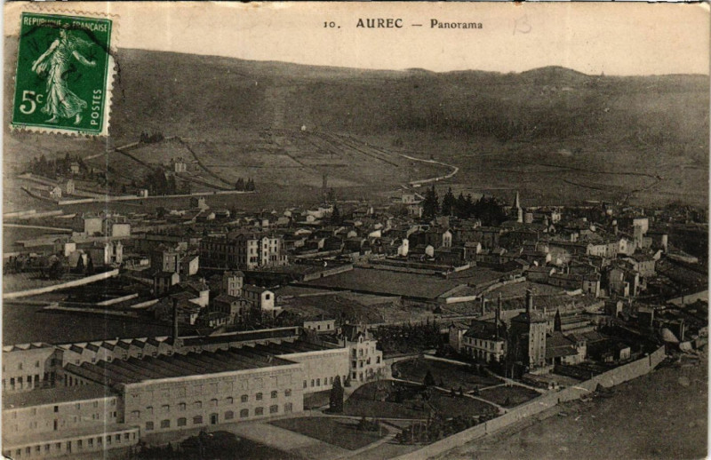 Carte postale ancienne Aurec - Panorama