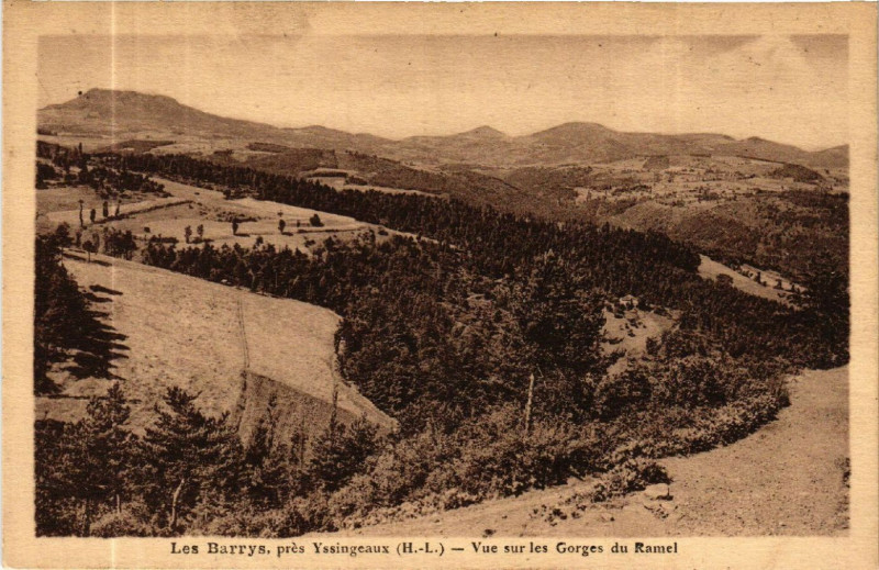 Carte postale ancienne Les Barrys, pres Yssingeaux (H.-L.) - Vue sur les Gorges du Ramel à Yssingeaux