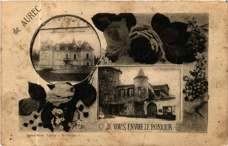 Carte postale ancienne De Aurec - Je Vous envoie le Bonjour