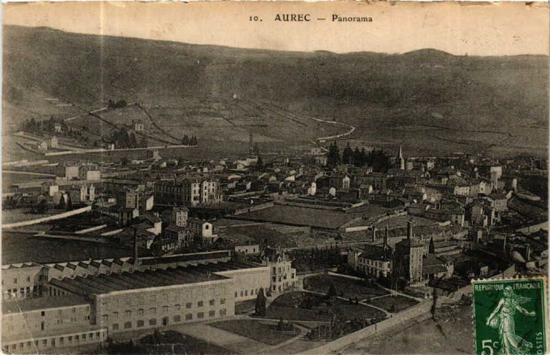 Carte postale ancienne Aurec- Panorama