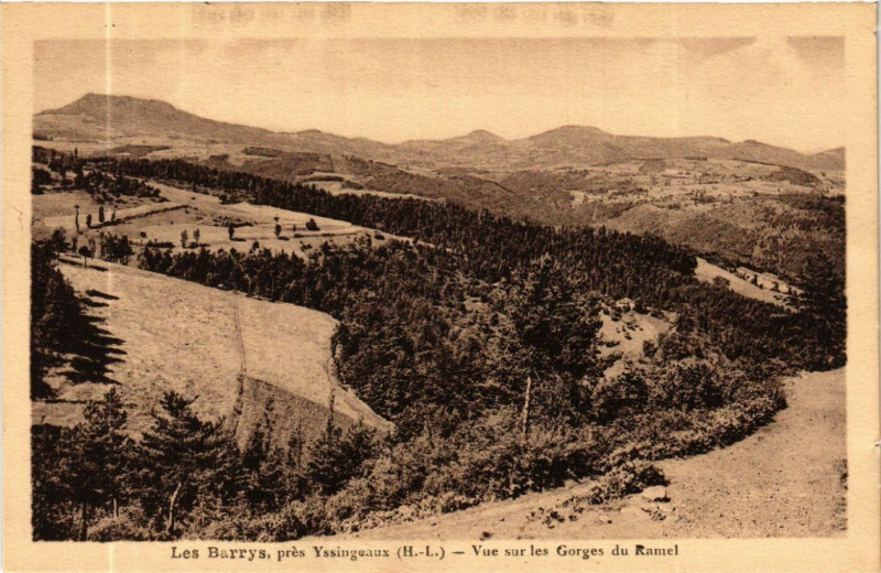 Carte postale ancienne Les Barrys, pres Yssingeaux (H.-L.) - Vue sur les Gorges du Ramel à Yssingeaux