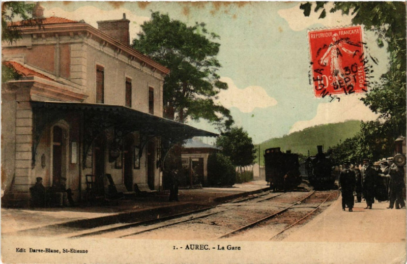 Carte postale ancienne Aurec - La Gare