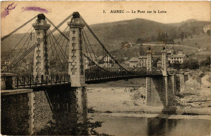 Carte postale ancienne Aurec - Le Pont sur la Loire