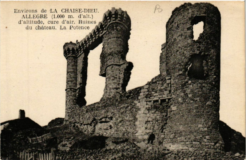 Carte postale ancienne Environs de La Chaise-Dieu -Allegre (1000m d'alt) Cure d'air ... à Allègre